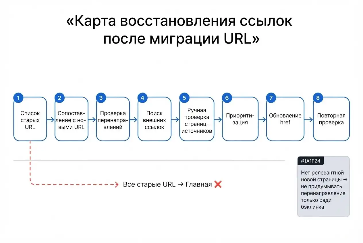 Этапы восстановления внешних ссылок